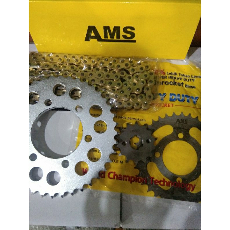 Gear Gear set Vixion,byson,mx king AMS original 428H set heavy Duty