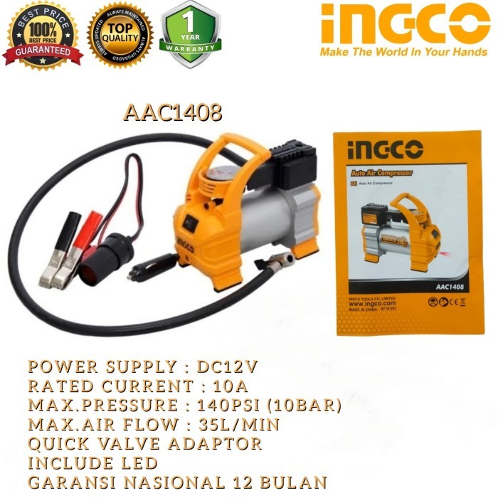 MINI AUTO Mini WIND COMPRESSOR AUTO AIR COMPRESSOR Ingco CAR TIRE PUMP ...
