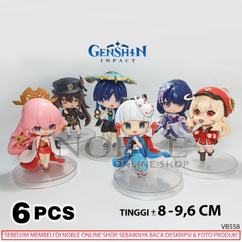 Genshin IMPACT 6-character FIGURE GAME WARRIOR FIGHT CHIBI ANIME TOYS ...