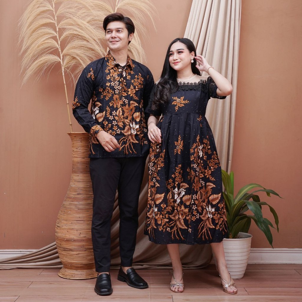 KEMEJA ELEGANT PARTY DRESS PREMIUM BATIK COUPLE DRESS SHORT