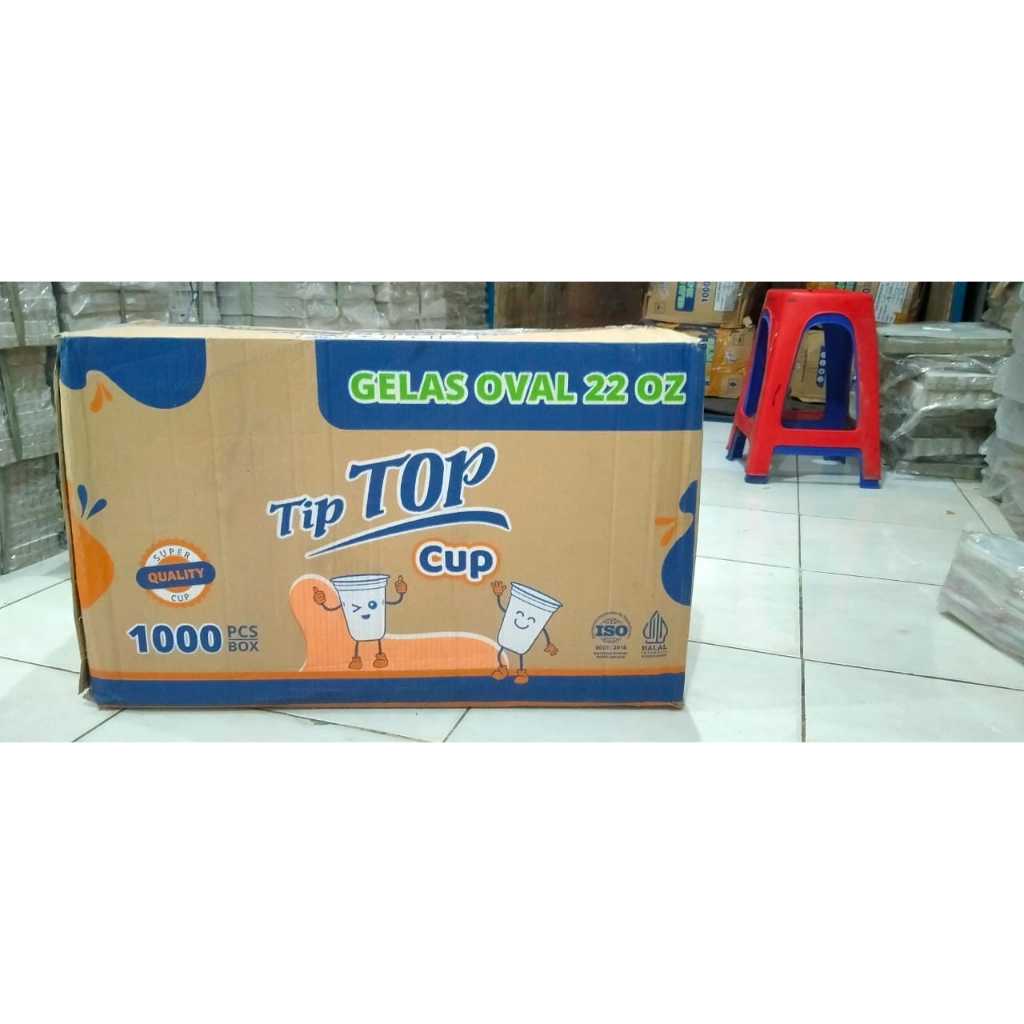 (20 slop) gelas oval CUP OVAL 18 oz tip top / cup oval 18 oz / cup ival ...