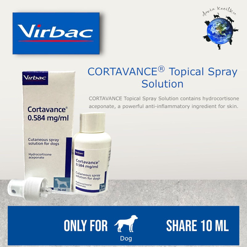 Virbac Cortavance Spray 19ml For Dogs Dermatitis/Pruritus/Dog Skin