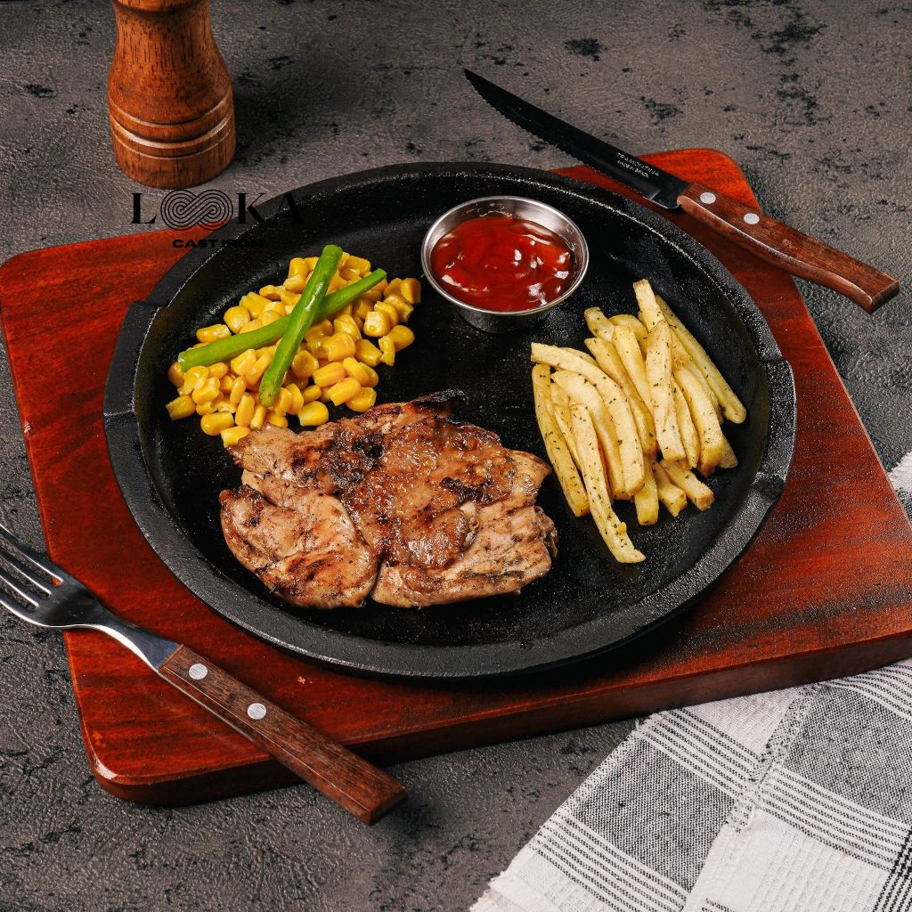 Looka Cast Iron Hot Plate/Round Steak Plate Diameter 25cm Shopee Malaysia