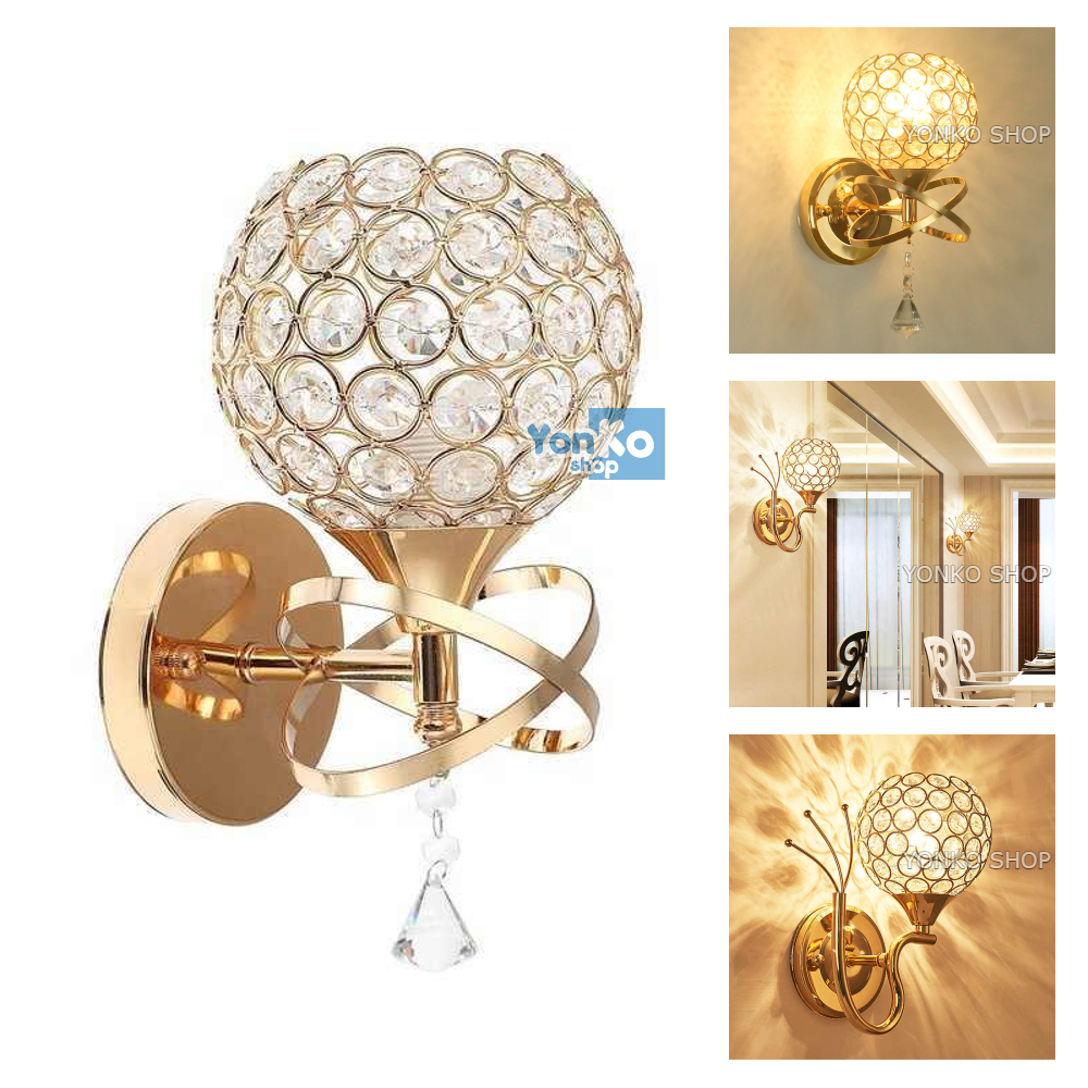 Crystal Wall Lamp Crystal Wall Lamp Crystal Gold Luxurious LED Luxury ...