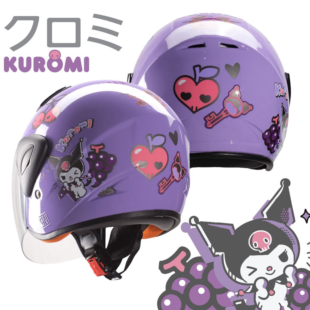 Kuromi Motif Cute Children's Helmet For Ages 2 To Adults SNI Convex ...