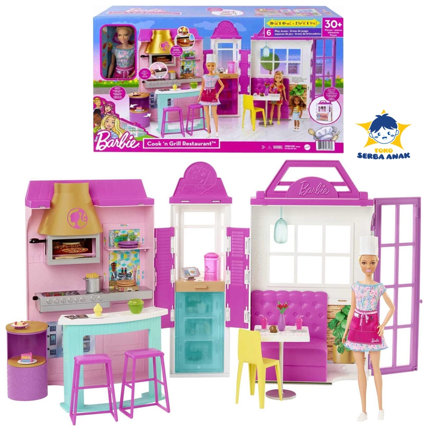 Barbie Cook n Grill Restaurant Playset ORIGINAL Mattel Barbie Doll Toy ...