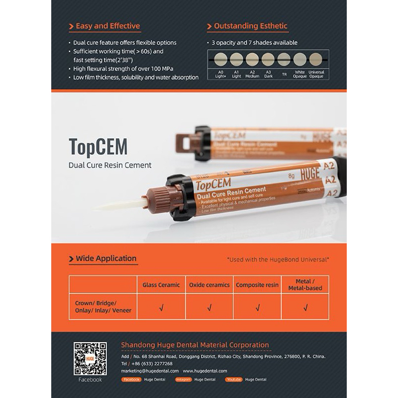 Topcem TOP CEM dual cure resin cement Glue fiberpost luting fiber post