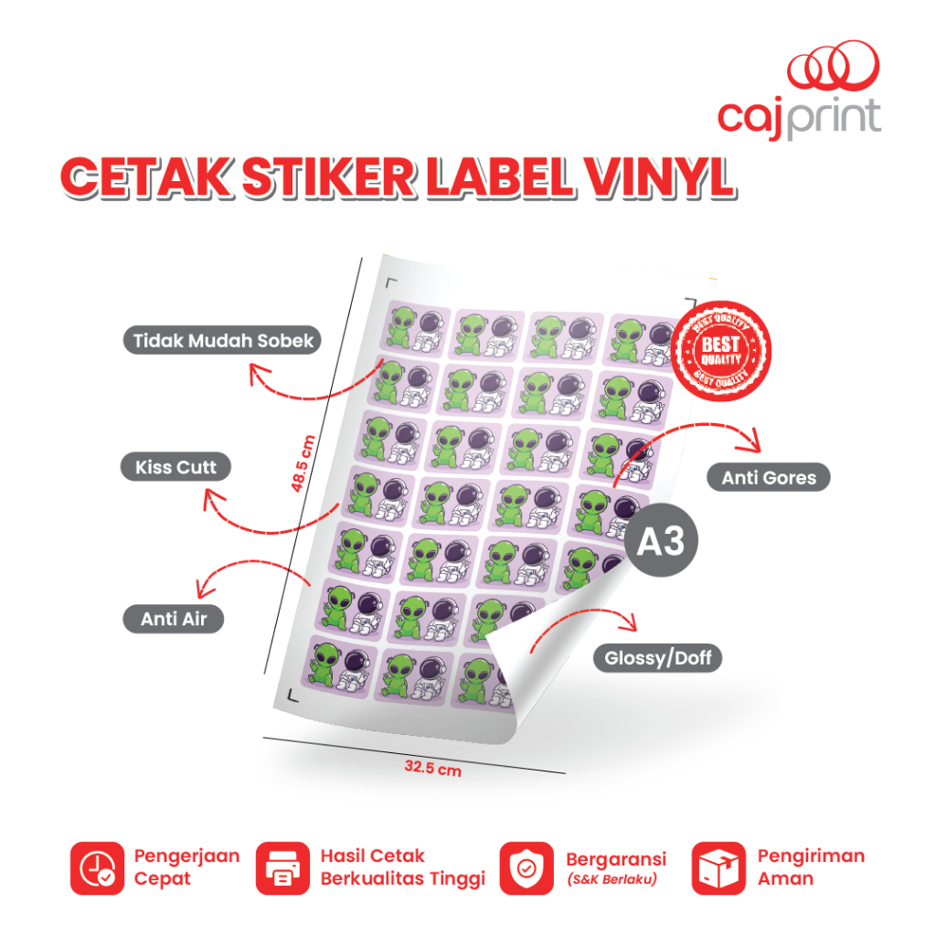 Print / PRINT LABEL STICKER A3+ Kiss Cut VINYL LOGO STICKER | Shopee ...