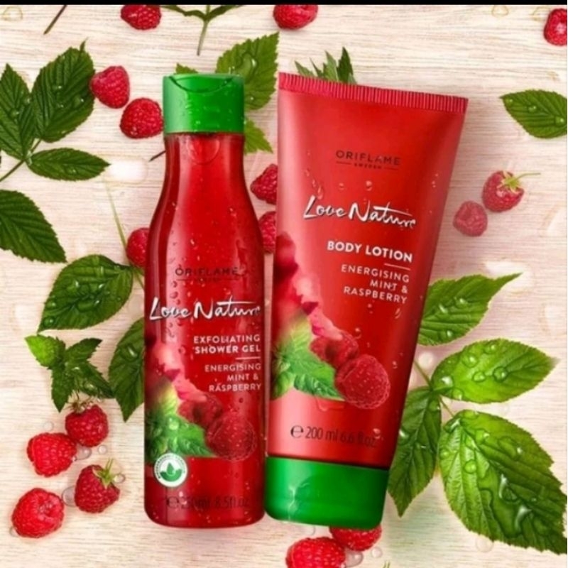 Love Nature Body Lotion Energising Mint & Raspberry Original Skin