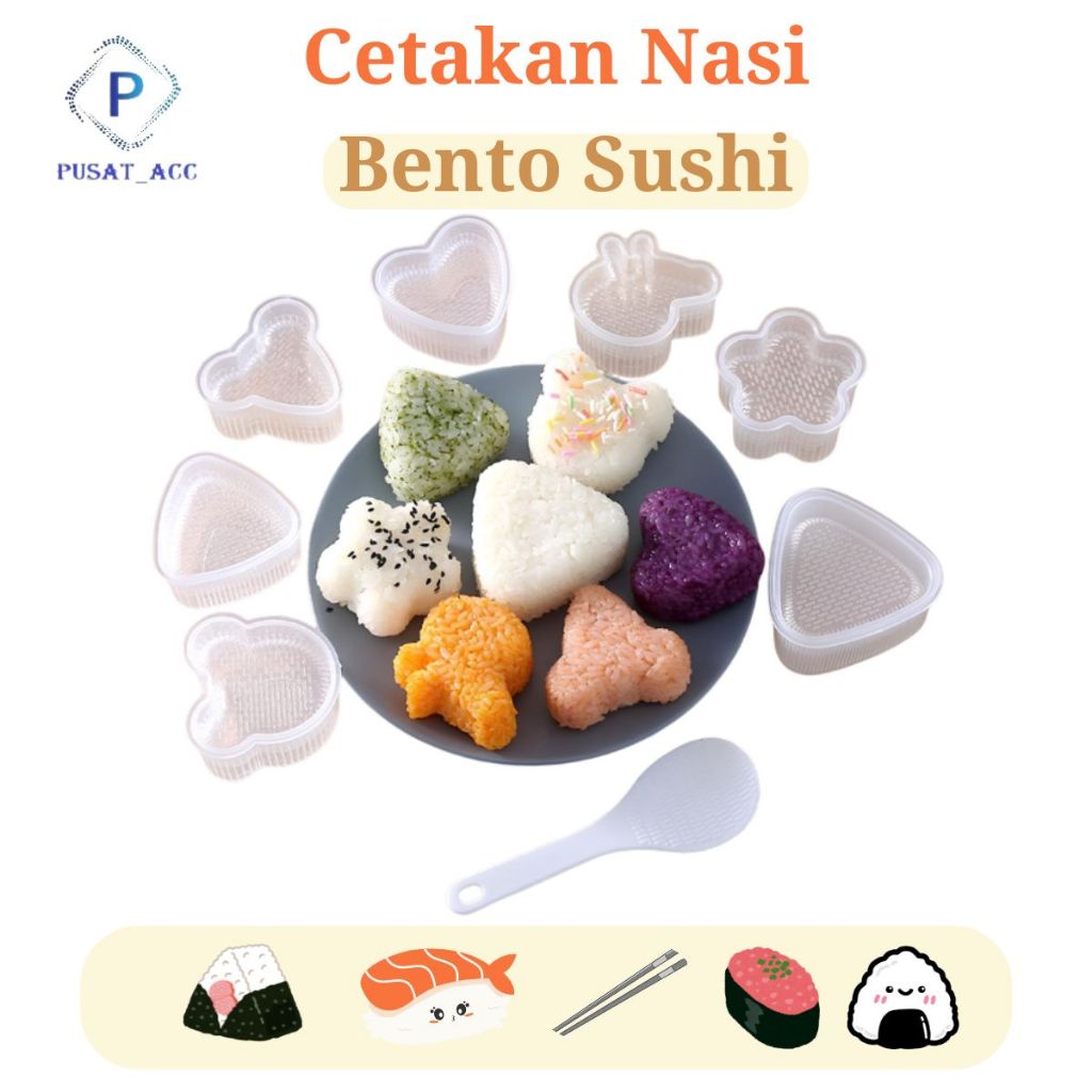 Cnb - onigiri sushi bento rice molds in the shape of triangles, hearts ...