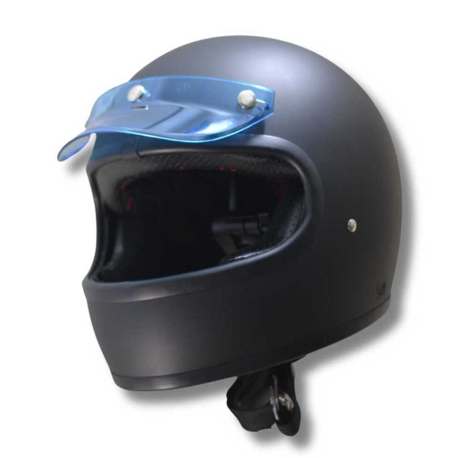 Gringgo Retro Premium Black Doff Helmet With Sni Caferacer Cap | Shopee ...