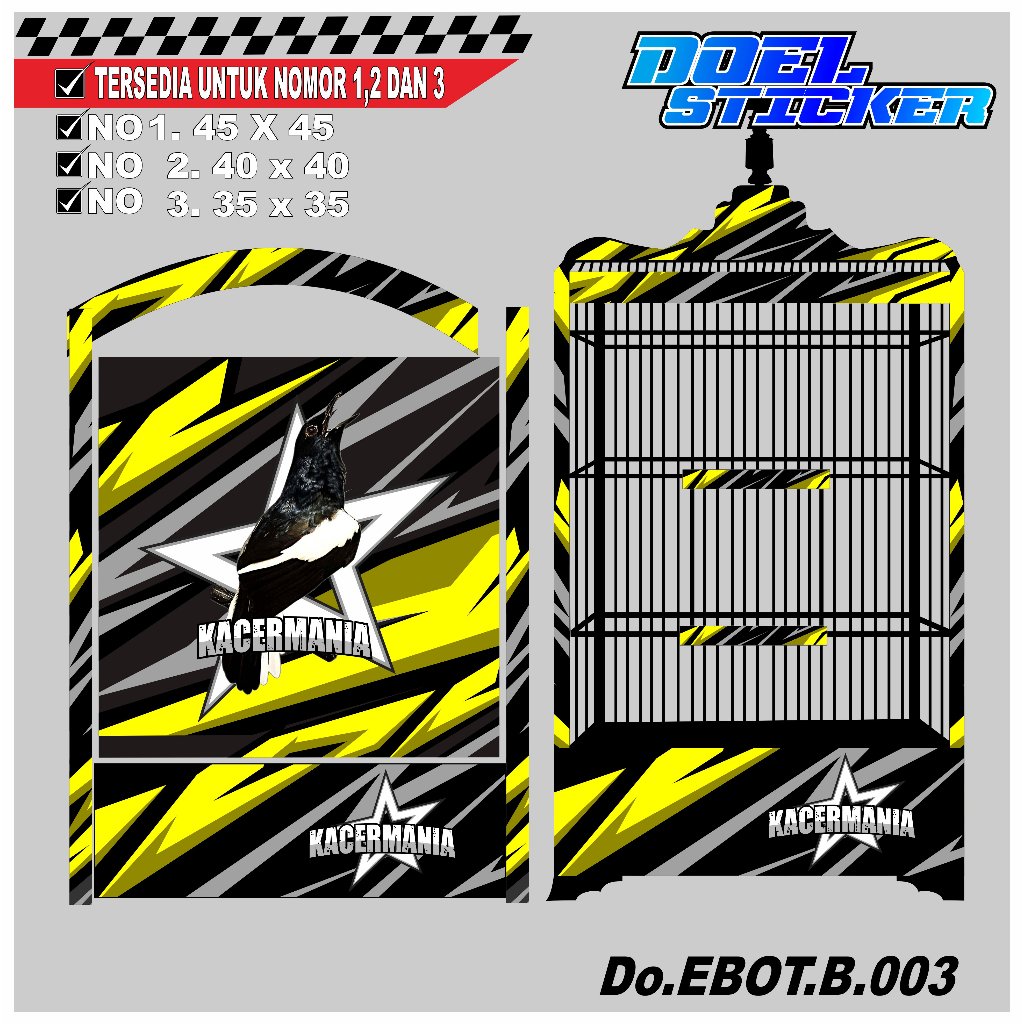 Bird Cage Decal Sticker - Ebod Box Cage Decal Sticker BnR Kosan Doel ...