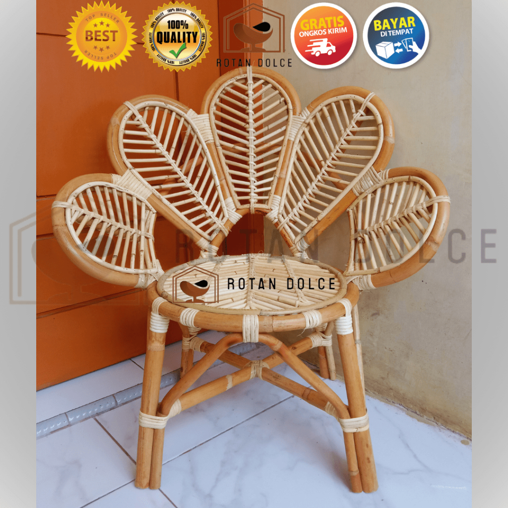 NEWEST SMALL RATTAN FLOWER LEAF TERRACE CHAIRS / MINIMALIST FINISHING ...