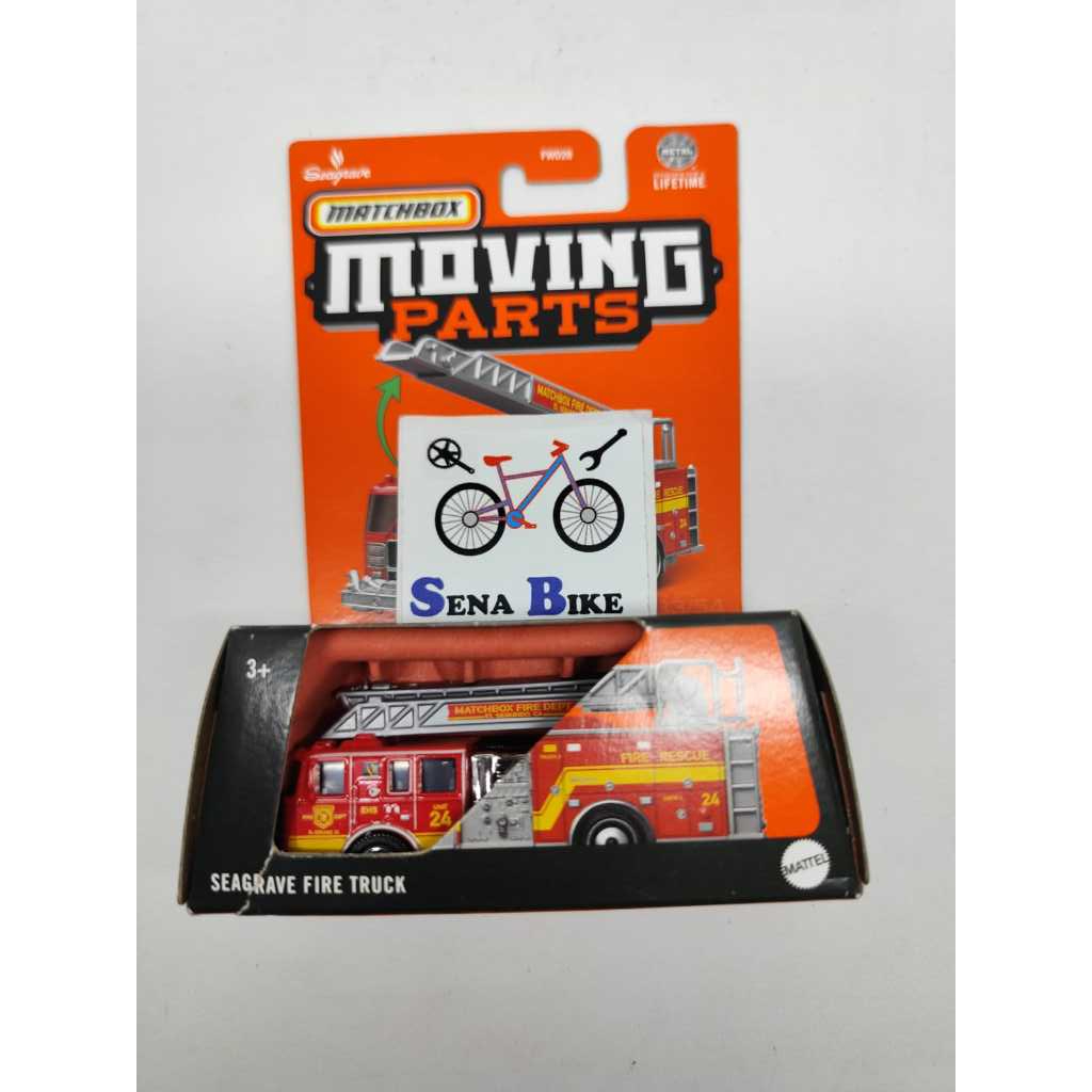 MERAH Matchbox Moving Parts Seagrave Fire Truck (Red and Silver