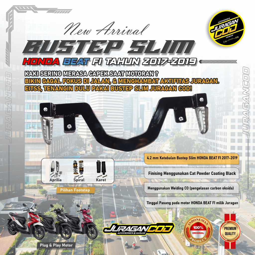 Footrest Footstep Motor Honda Beat fi sporty street old 2016-2019 step ...