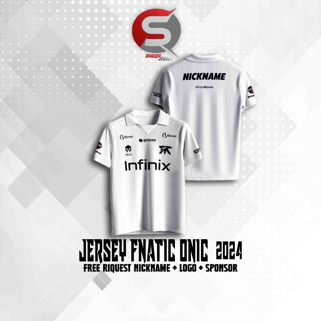 Latest Premium Onic Fnatic 2024 Jersey (Free Name and Back Number