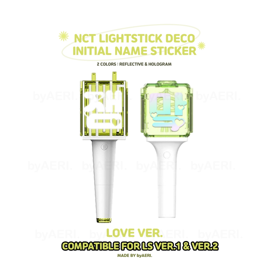 NCT LIGHTSTICK DECO STICKER LOVE ver. REFLECTIVE HOLOGRAM INITIAL NAME ...