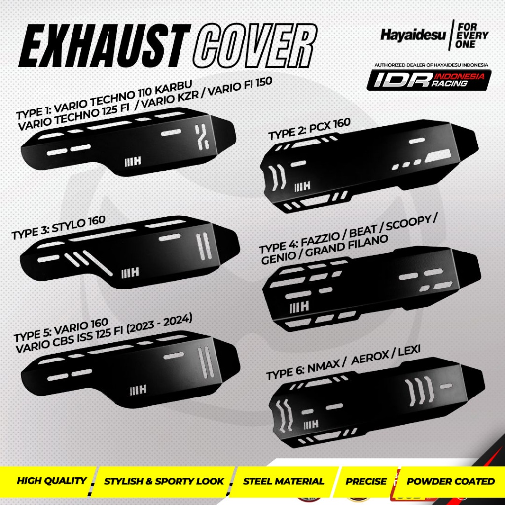 Cover Exhaust Shield Honda PCX Mirrorless VARIO GENIO BEAT STYLO Yamaha ...