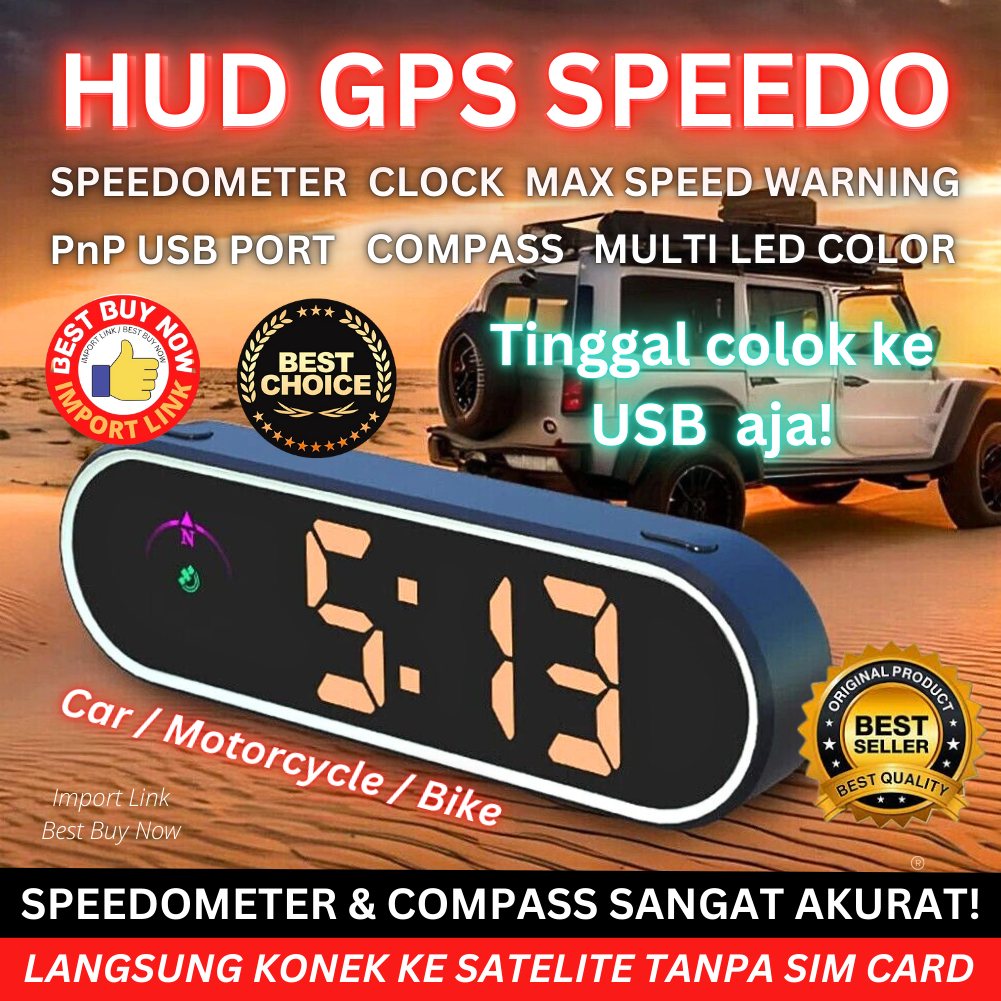 MESIN Hud Sport Racing Multi display AP7 OBD2 GPS Speedo meter, RPM ...