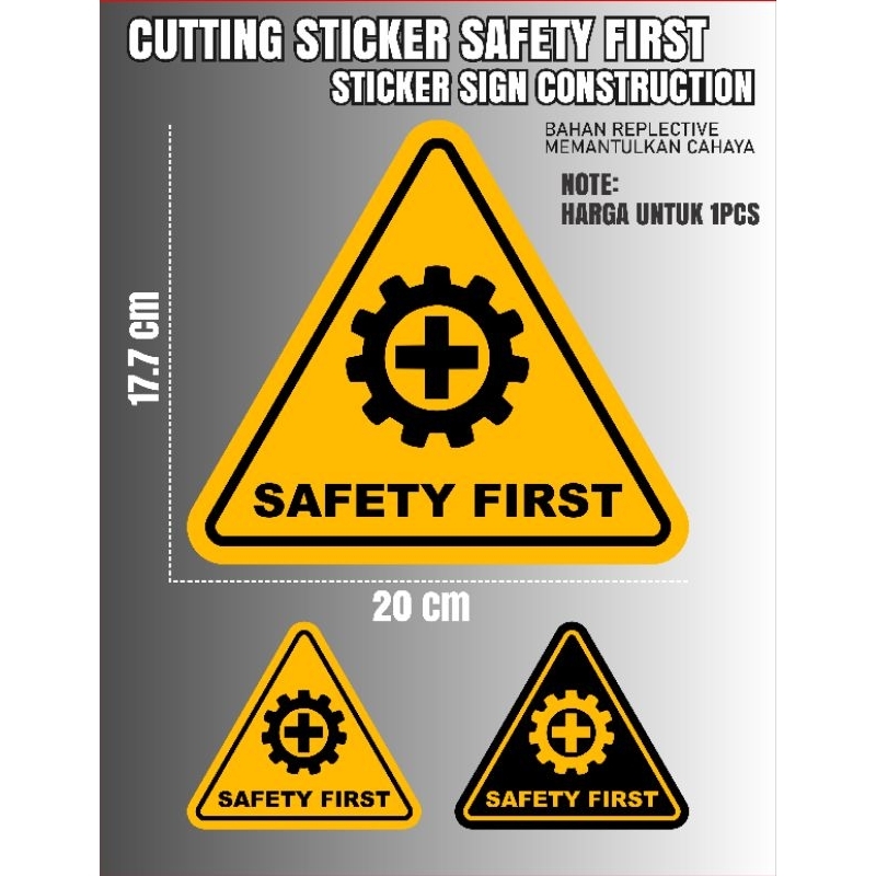 Cutting Sticker Safety First K3 Sign Sticker Construction | Shopee Malaysia