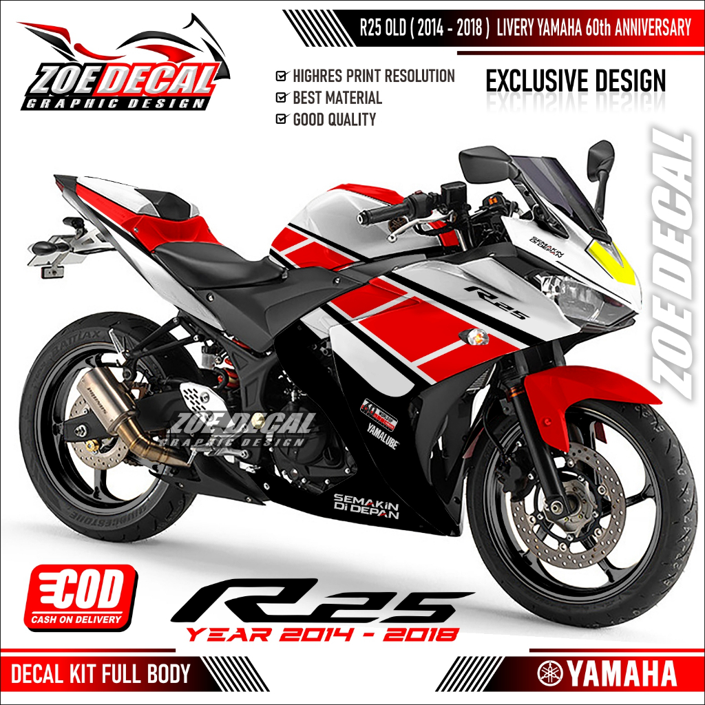 Latest Decal Sticker Yamaha Full Body R25 OLD V1 Livery / Motif ...