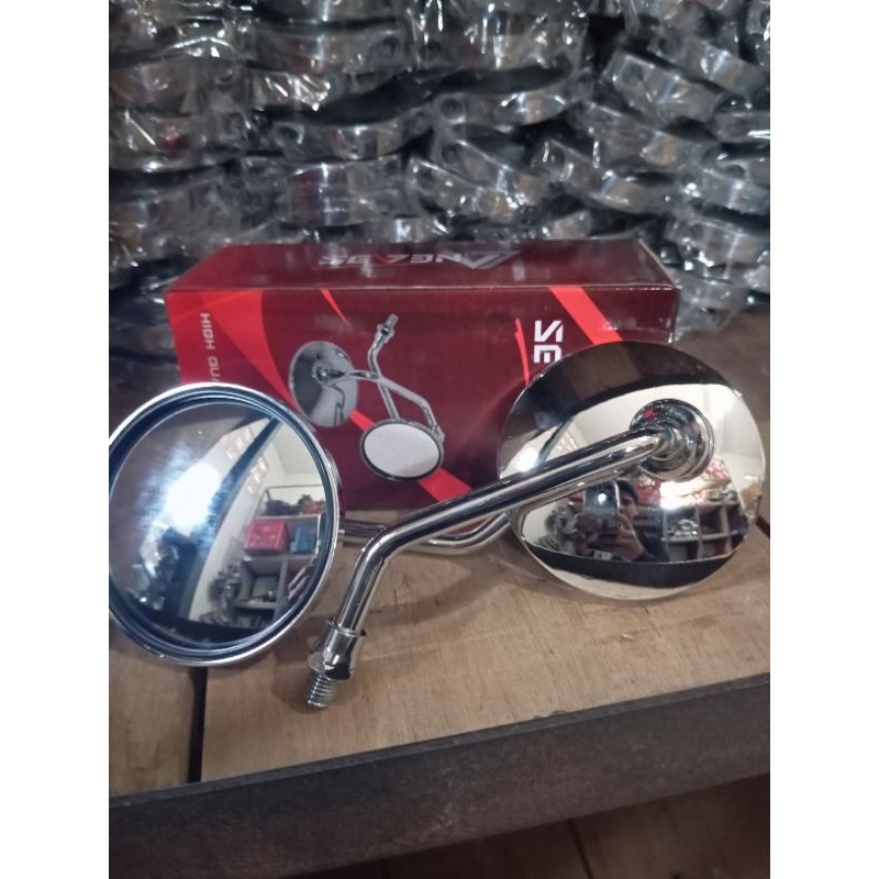 Retro CLASSIC ROUND MIRROR ORIGINAL SEVEN HONDA CHROME IRON DRAFT ...