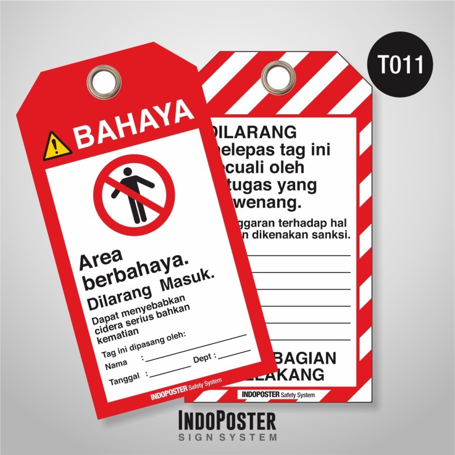 Tag OUT LOTO OSHA PVC SAFETY K3 Dangerous AREA No Entry | Shopee Malaysia