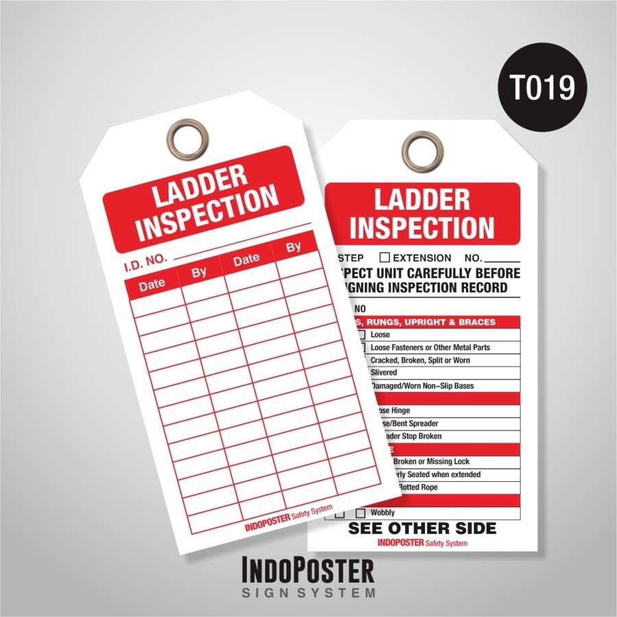 Tag OUT LOTO OSHA PVC SAFETY K3 Ladder Inspection Check Ladder Check ...