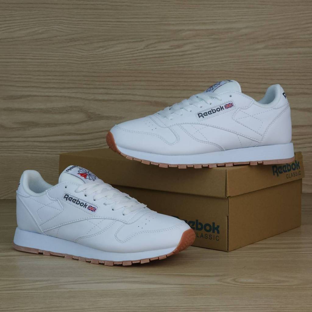 Original Reebok Classic Leather White Sneakers | Shopee Malaysia