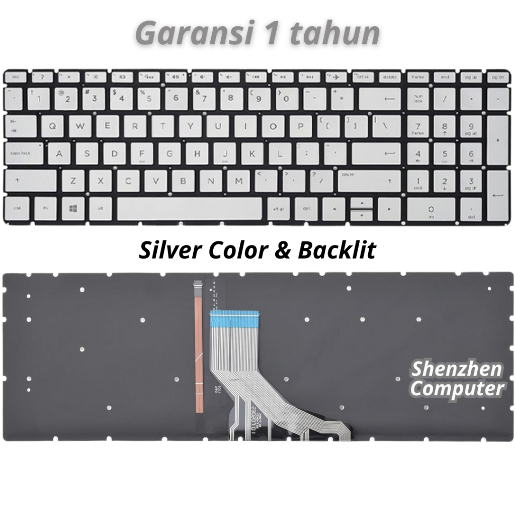 Tastiera Retroilluminata HP Per Pavilion 15-DK0055WM, 15-DK0056WM, 15-DK1056WM, Layout USA