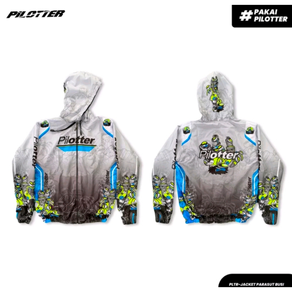 Piloter Waterproof Parachute Racing Jacket with Free Stickers | Shopee ...