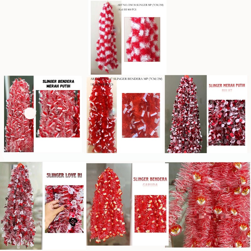 MERAH RED AND WHITE SLINGER WITH MOTIF DIRGAHAYU DECORATIONS 17 AUGUST ...