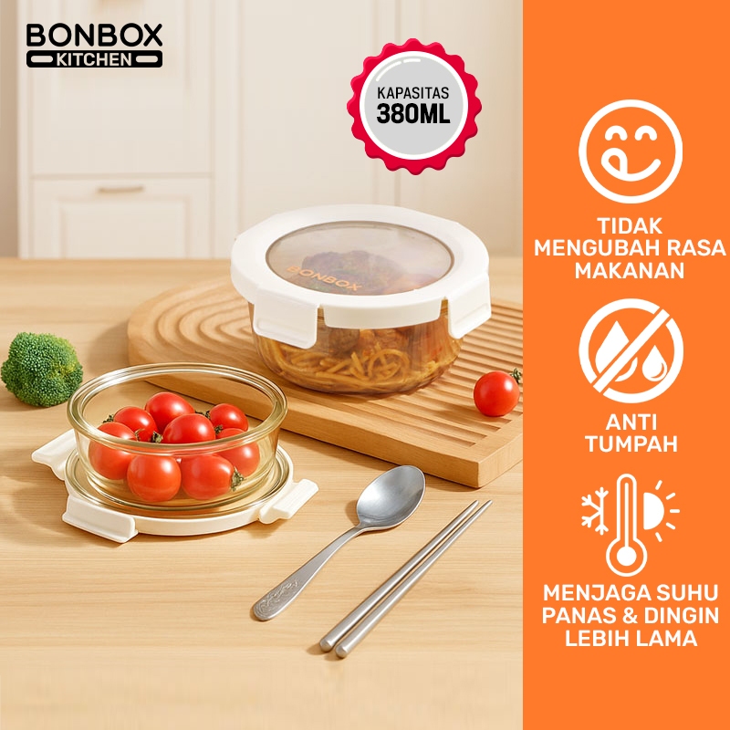 BONBOX Heat Resistant Glass Bowl Glass Lunch Box Safe for Ovens and ...