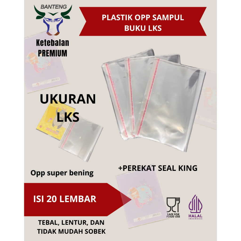 FOLIO COVER OPP PLASTIC BANTENG BRAND CONTENTS 20 SHEETS (CAN FOR LKS ...