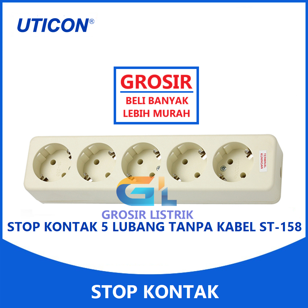 (WHOLESALE) Uticon 5-Hole Grounded Socket ST-158 (2P Socket with Stick ...