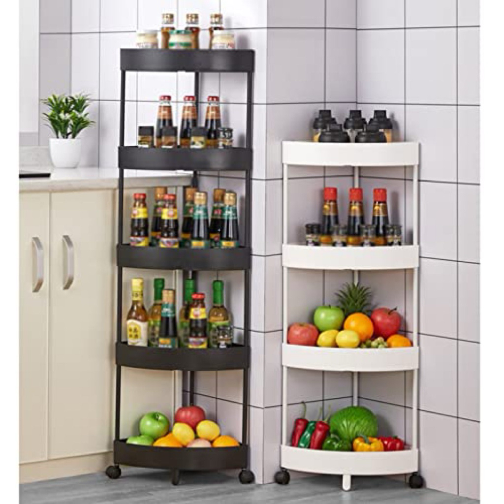 Stacking shelves | CORNER SHELF | Trolley rack | 4-Tier Multipurpose ...