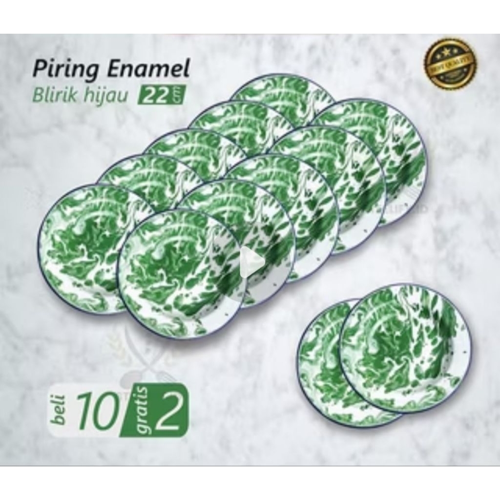 Enamel lurik burik plate buy 10 get 2 free (12 pcs) old school burik ...
