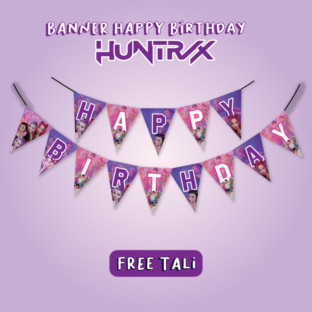 UNGU BANNER KPOP DEMON HUNTER BIRTHDAY DECORATION PACKAGE HUNTRIX ONLY ...