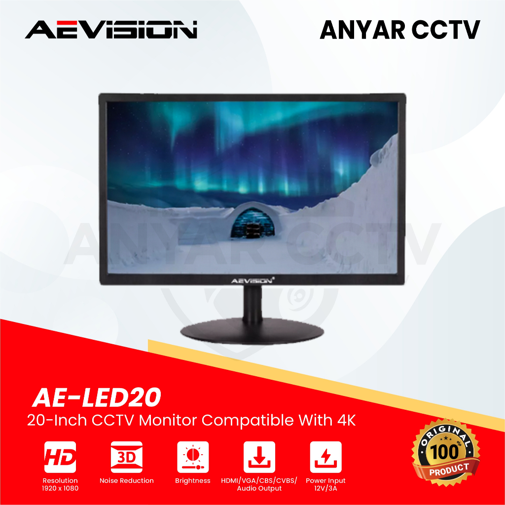 AEVISION LED MONITOR 20 inch || AEVISION 20 inch LED CCTV AND PC ...