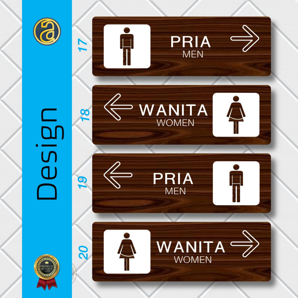 Acrylic Toilet Sign Board - Direction Sign Board Toilet Room Name ...
