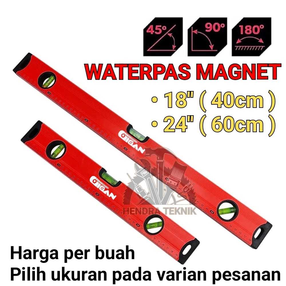 WATERPASS MAGNETIC WATERPASS METER WEIGHING ALUMINUM SPIRIT LEVEL 18 ...