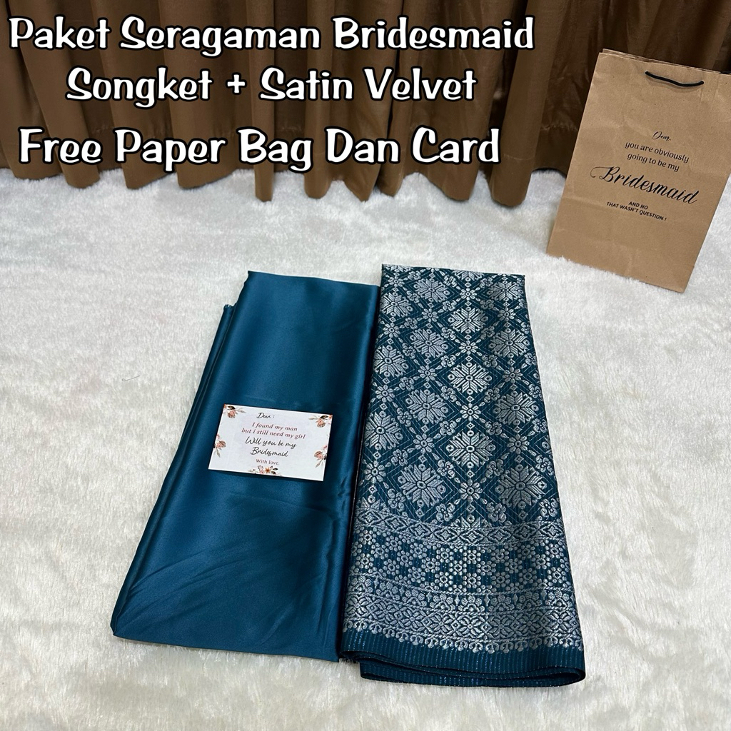 Bridesmaid Uniform Package Songket Material Package/ Wedding Dress ...