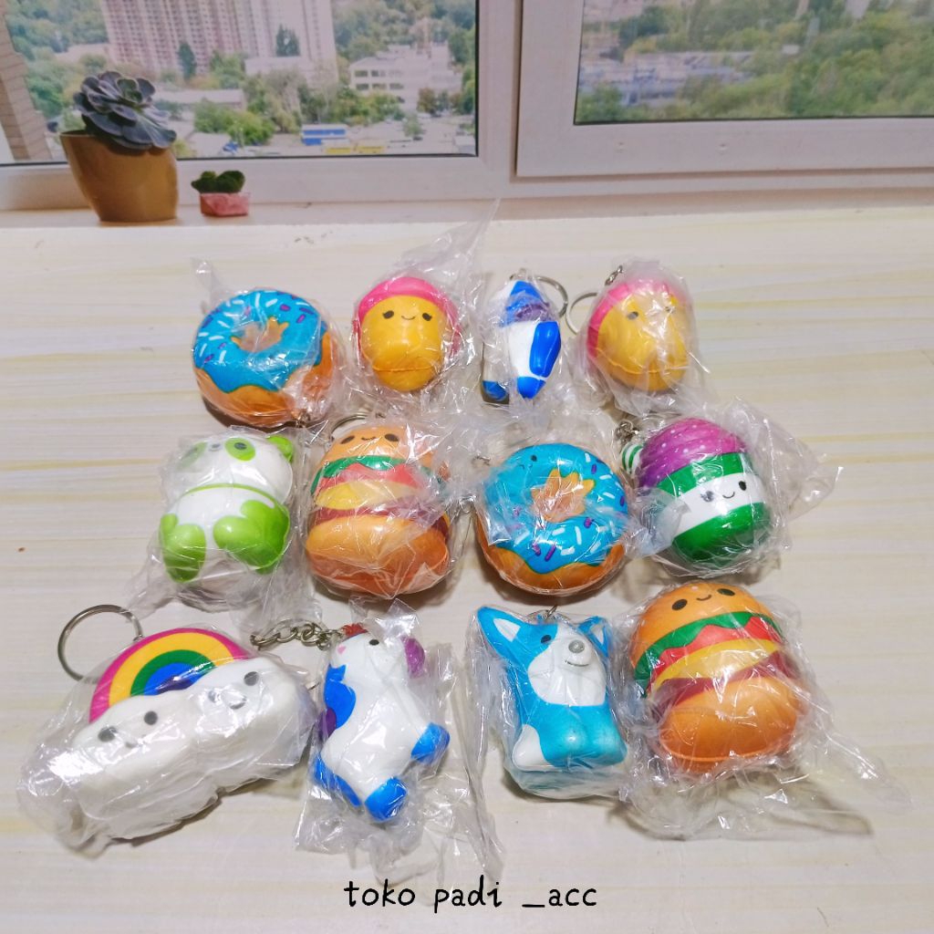 gantungan-squishy-mixed-character-keychains-contents-12-pcs-shopee
