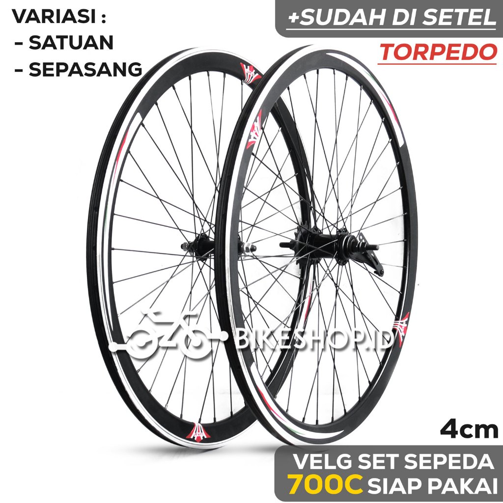 700C 4CM BLACK REAR TORPEDO / FRONT Alloy Rims Ready-to-Make Fixie ...