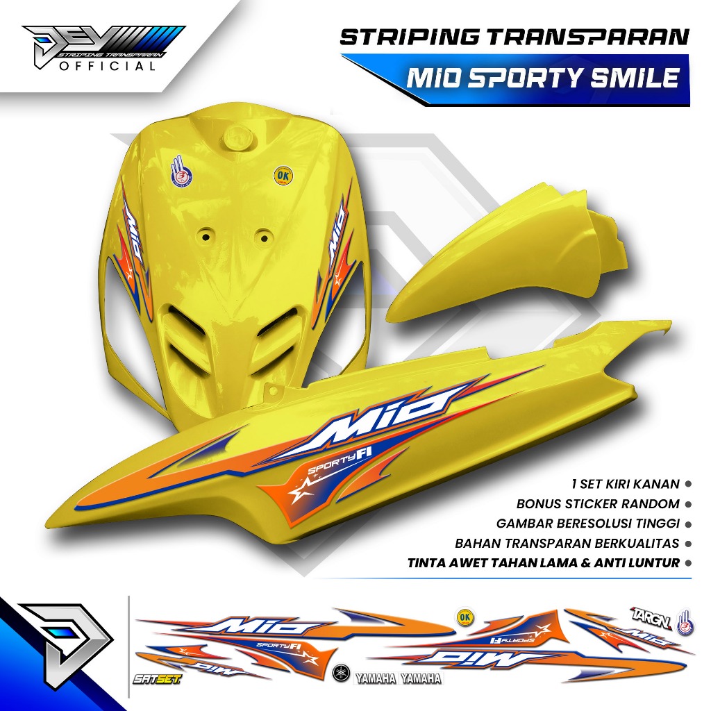 MIO SPORTY TRANSPARENT STRIPING | MIO SMILE | TECHNO MOTIF | YAMAHA MIO ...