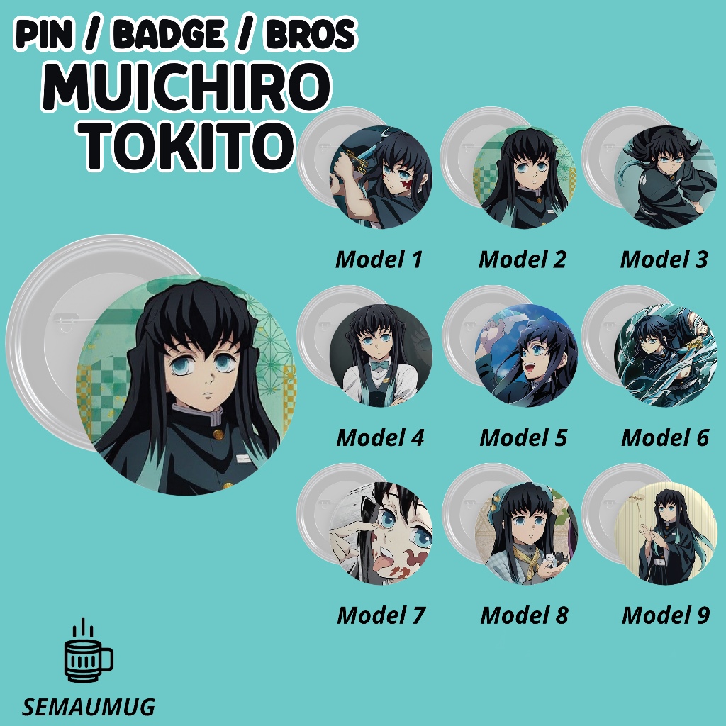MUICHIRO TOKITO DEMON SLAYER PIN GIFT BROS BADGE ROUND ANIME CUTE ...