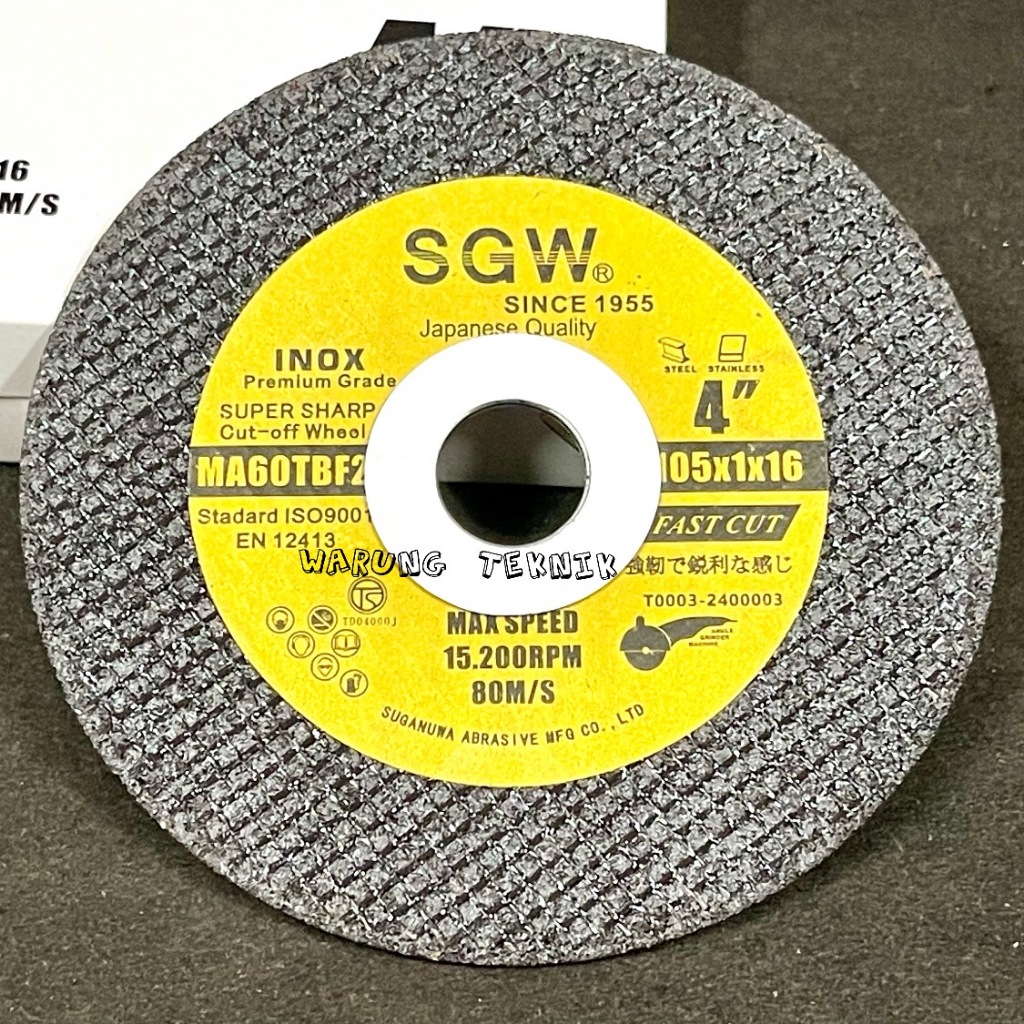 SGW SUPER SHARP CUT OFF WHEEL 105 X 1 X 16 MM INOX PREMIUM GRADE ...