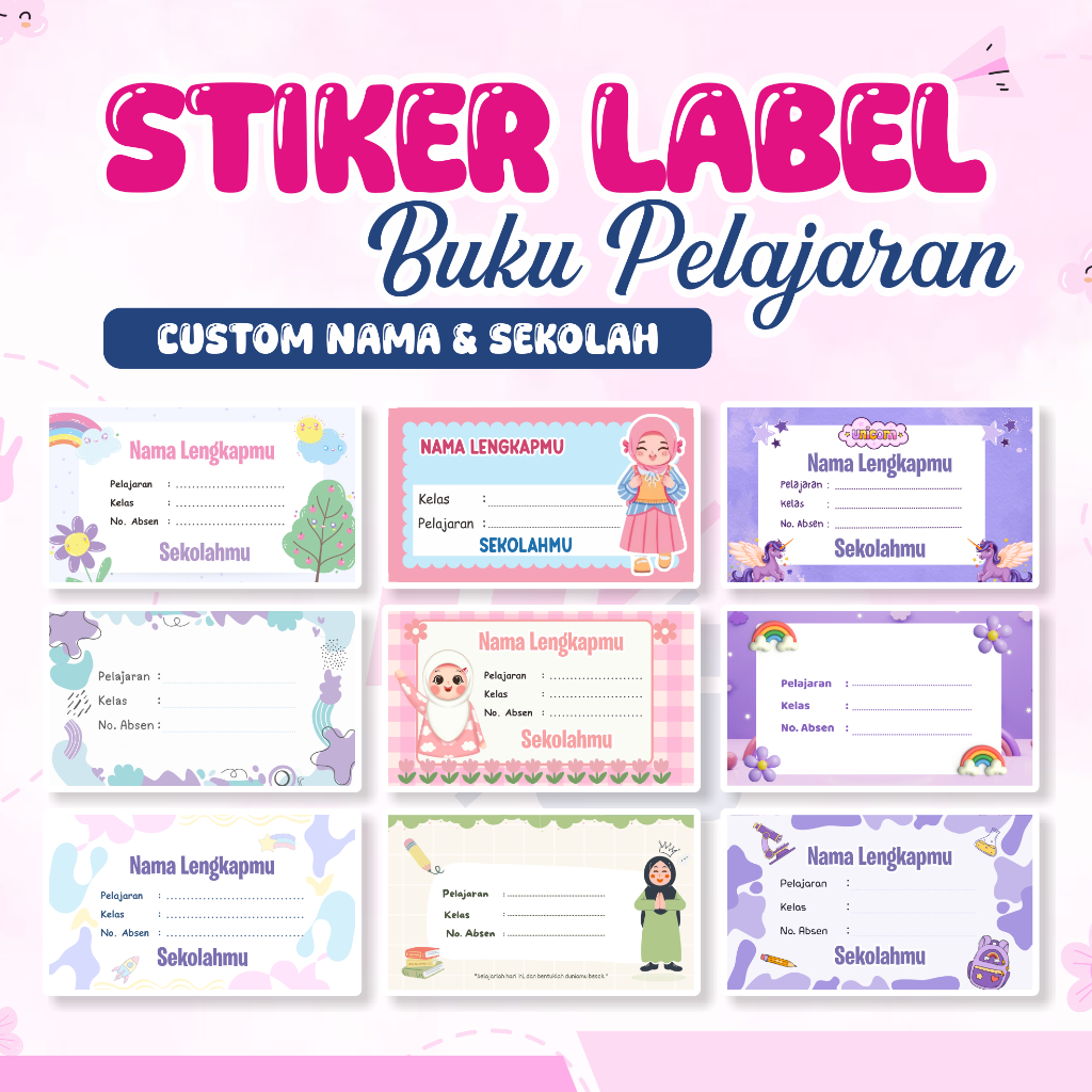 (40+ PCS) Custom School Textbook Label Stickers with Names and Schools ...