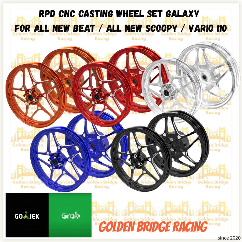 CNC RPD Racing rims, VND Vspeed Gen 2-star cross model scoopy vario ...