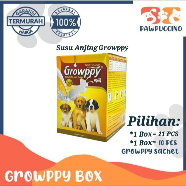 [1DUS] Growppy Puppy Milk [1DUS =10sachets & 1DUS=11sachet] contains 30 ...